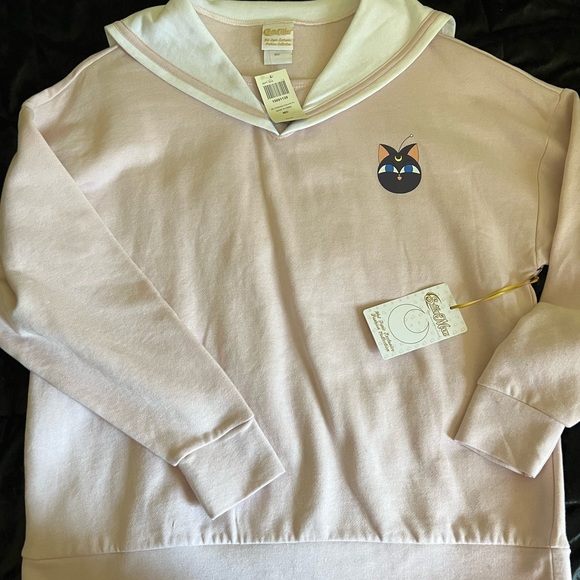 Sailor Moon Chibi Usa Pink Sweatshirt Sailor Collar - Picture 3 of 5